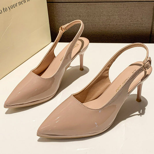 Point Toe Stiletto Pumps Apricot