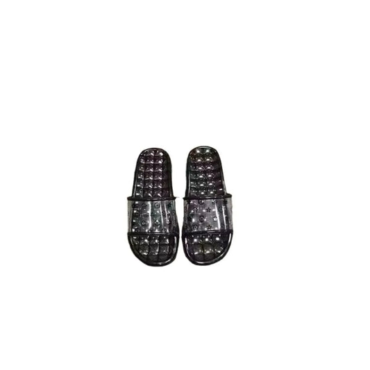 Open Toe Flats Slippers Black
