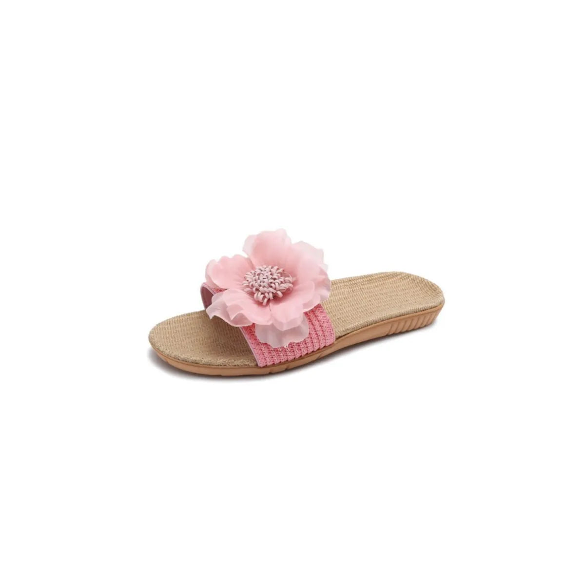 Open Toe Flats Slippers Pink