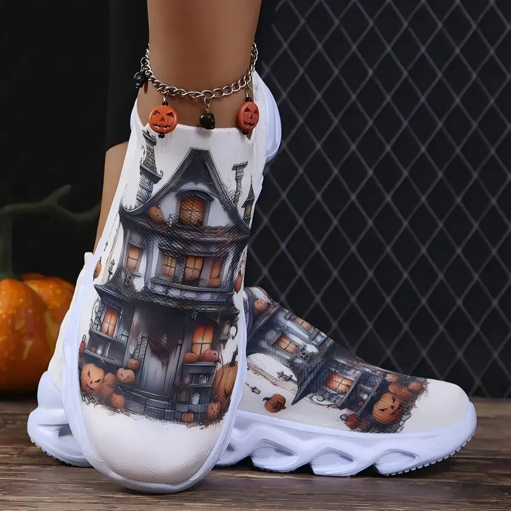 Round Toe Platform Sneakers White
