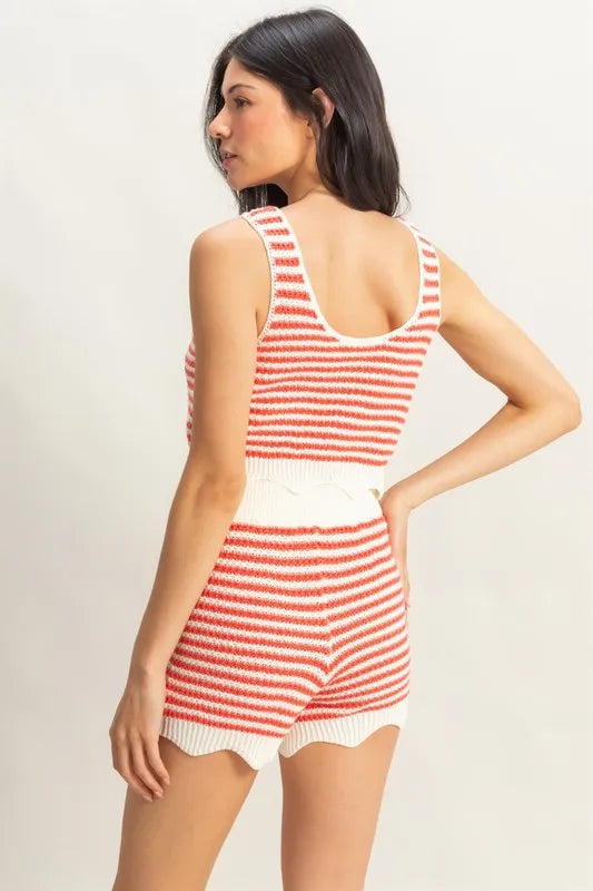 HYFVE Striped Cropped Tank and Shorts Set