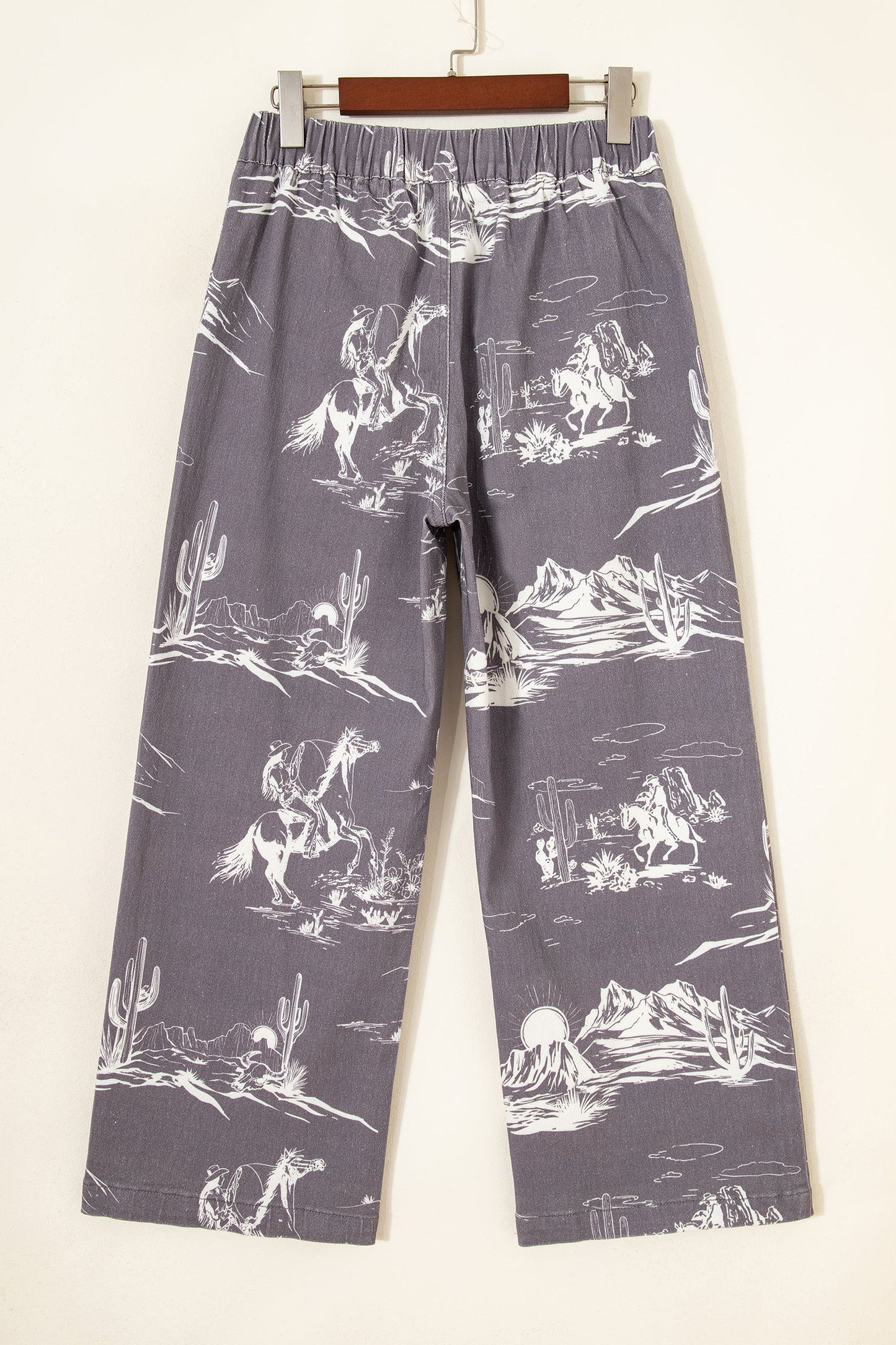 Western Elastic High Waist Straight Leg Jeans