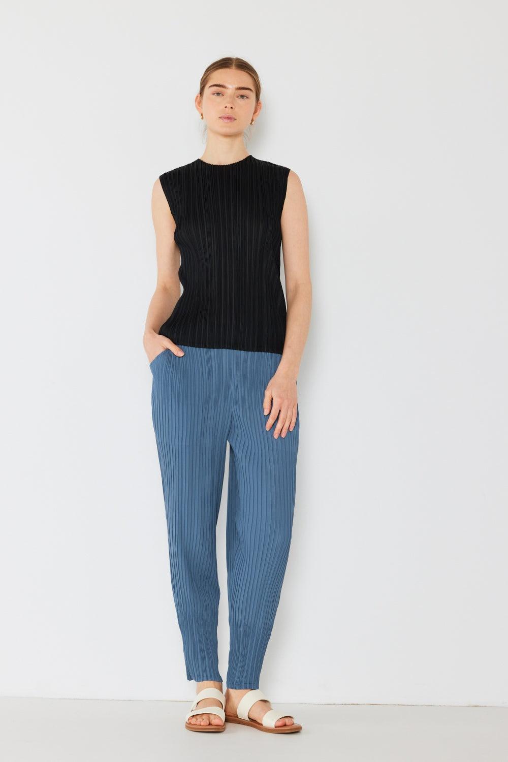 Marina West Swim Pleated Relaxed-Fit Slight Drop Crotch Jogger Steel Blue