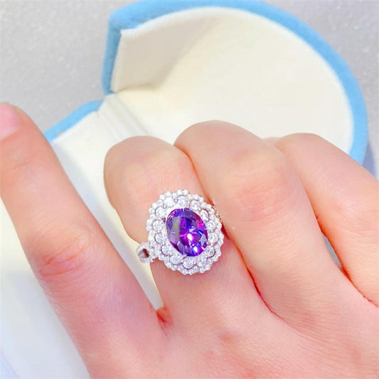 2 Carat Moissanite 925 Sterling Silver Ring Silver