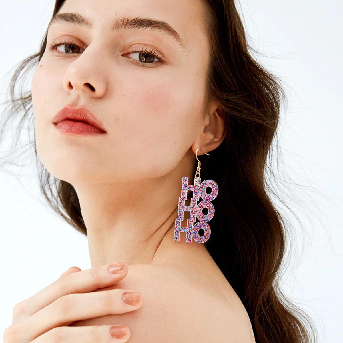 Alloy & Plastic Mismatched Earrings Deep Red One Size
