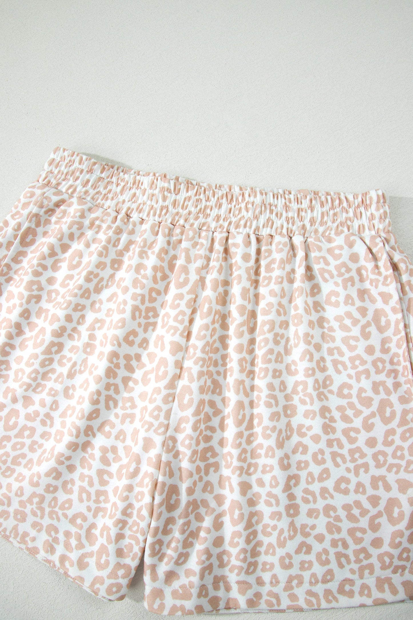 Leopard Zip Polo Top & Elastic Shorts Set