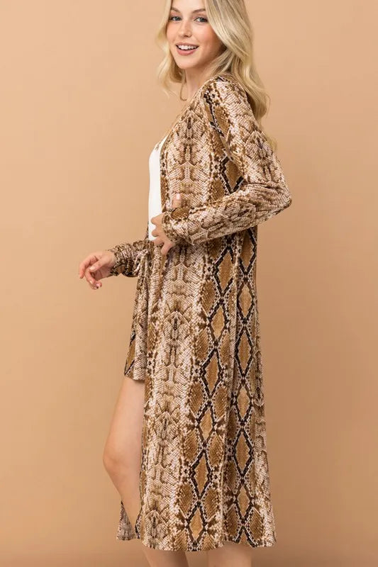 And The Why Animal Print Kimono and Shorts Set