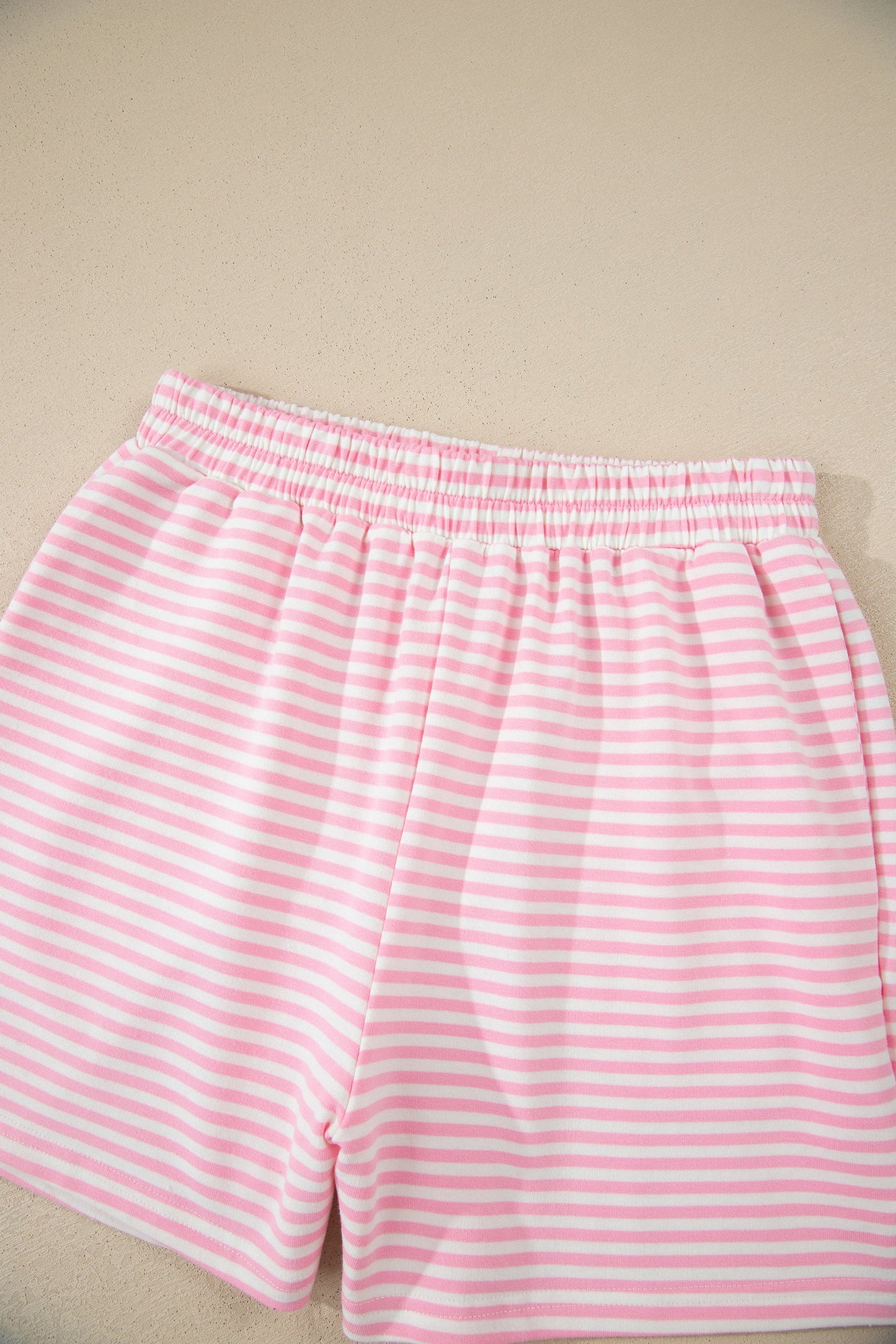 Stripe Oversize Mock Neck Sweatshirt & Shorts Set