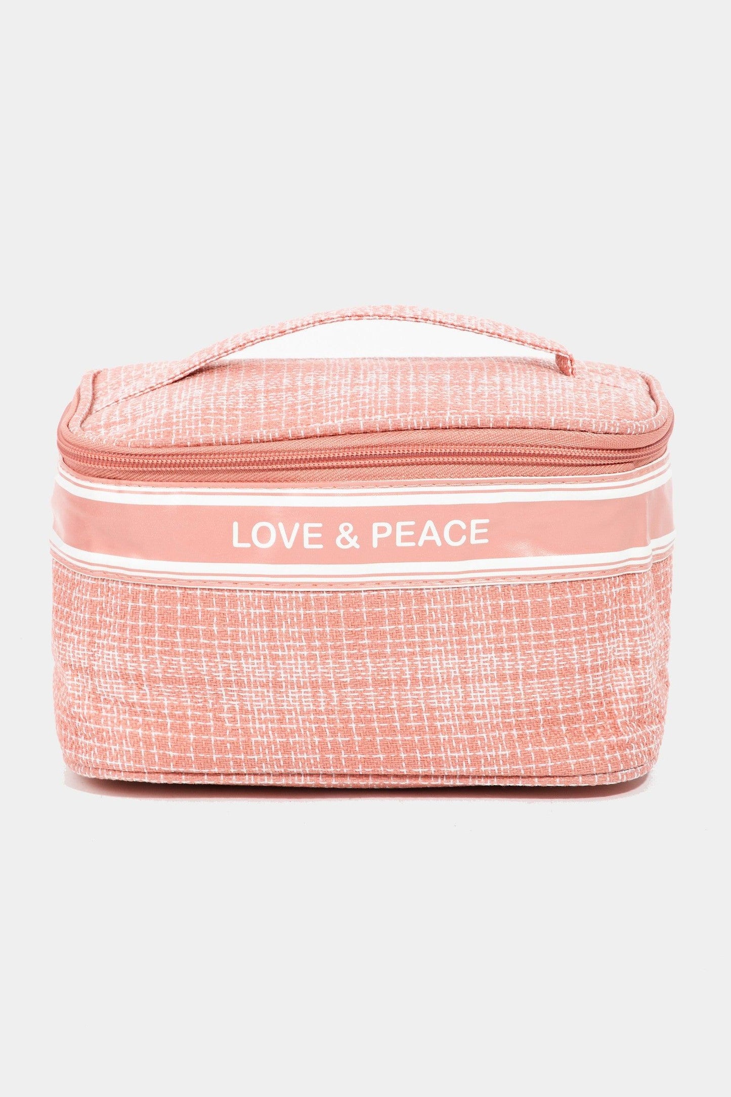 Fame Love & Peace Striped Handle Bag Pink One Size
