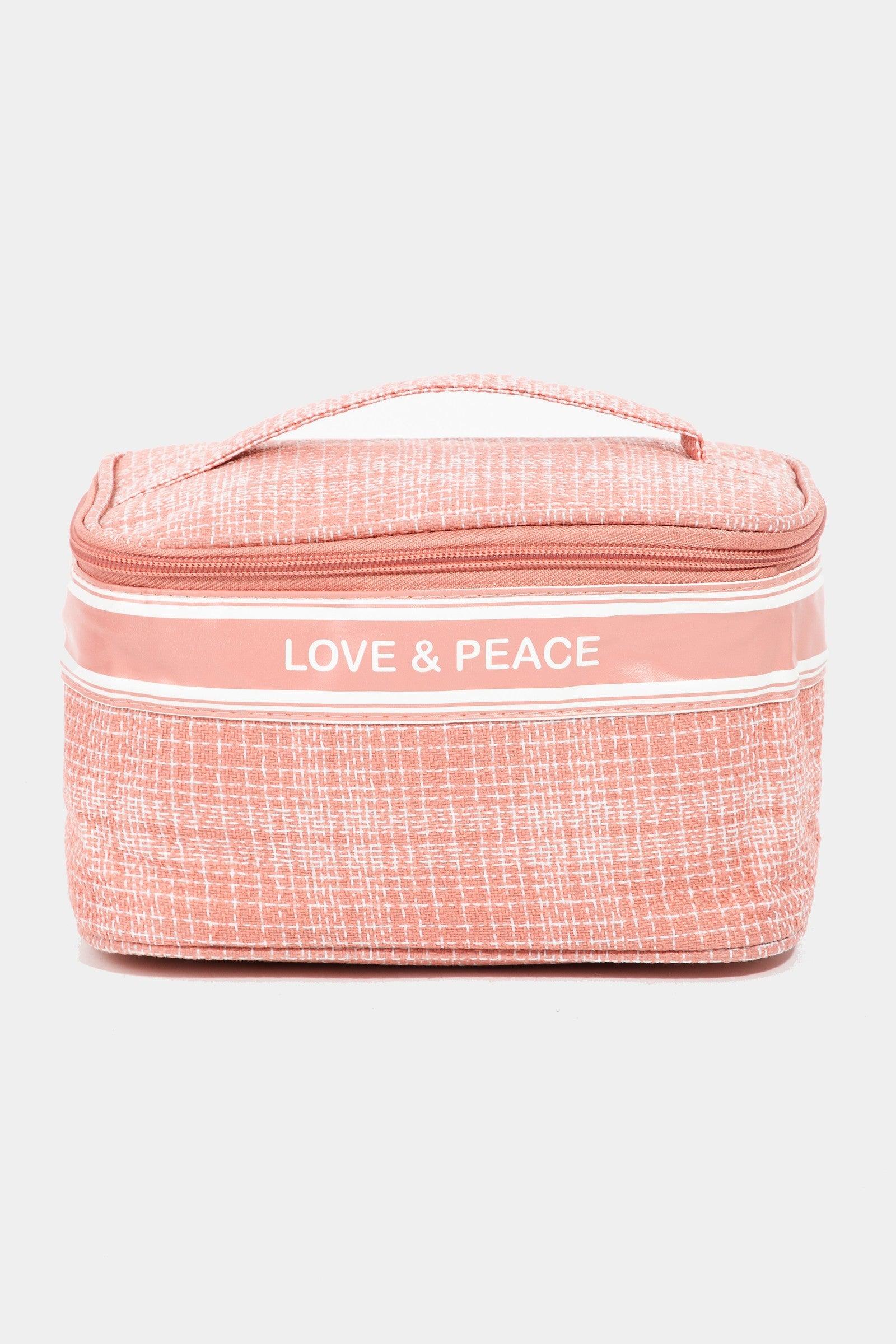 Fame Love & Peace Striped Handle Bag Pink One Size