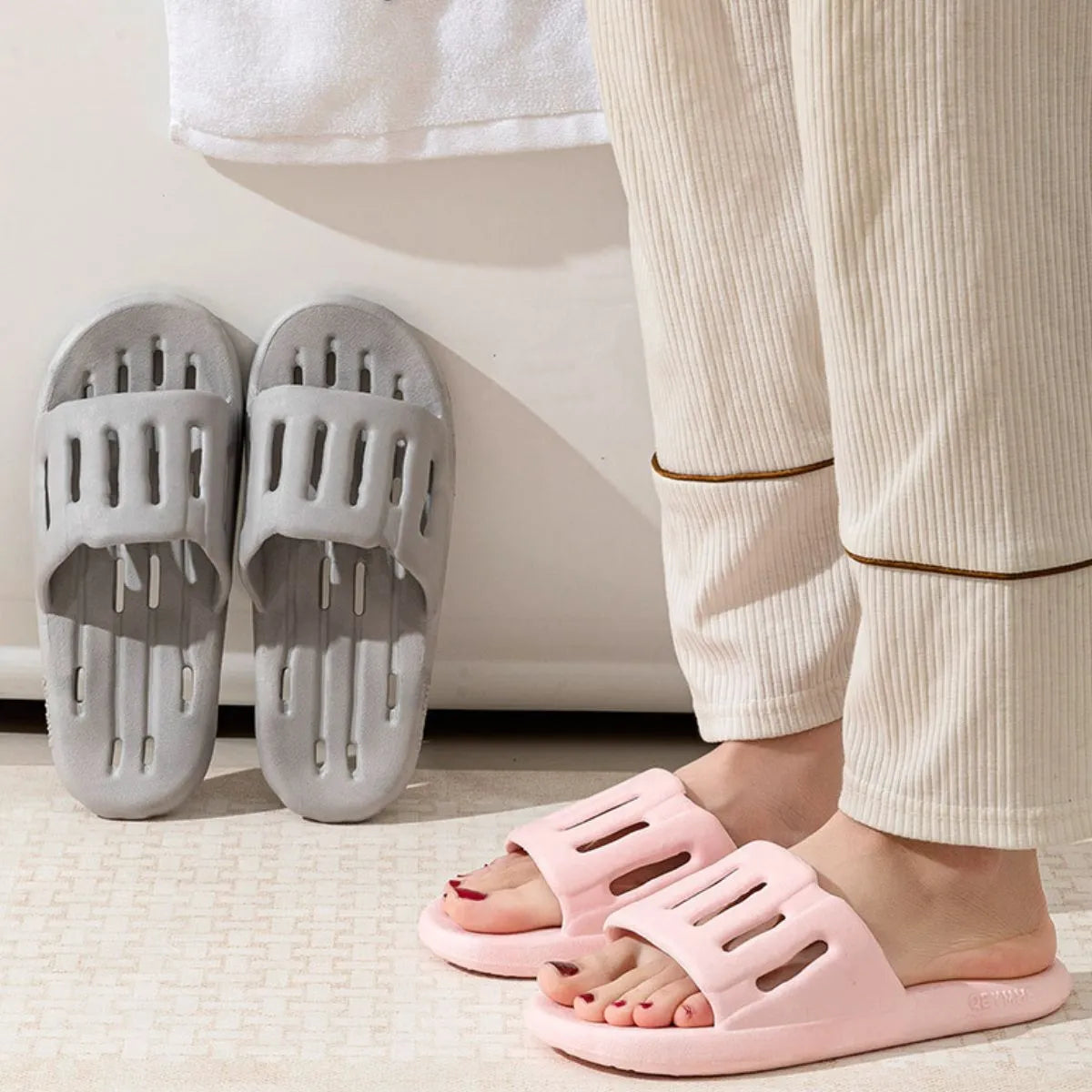 Open Toe Platform Slippers