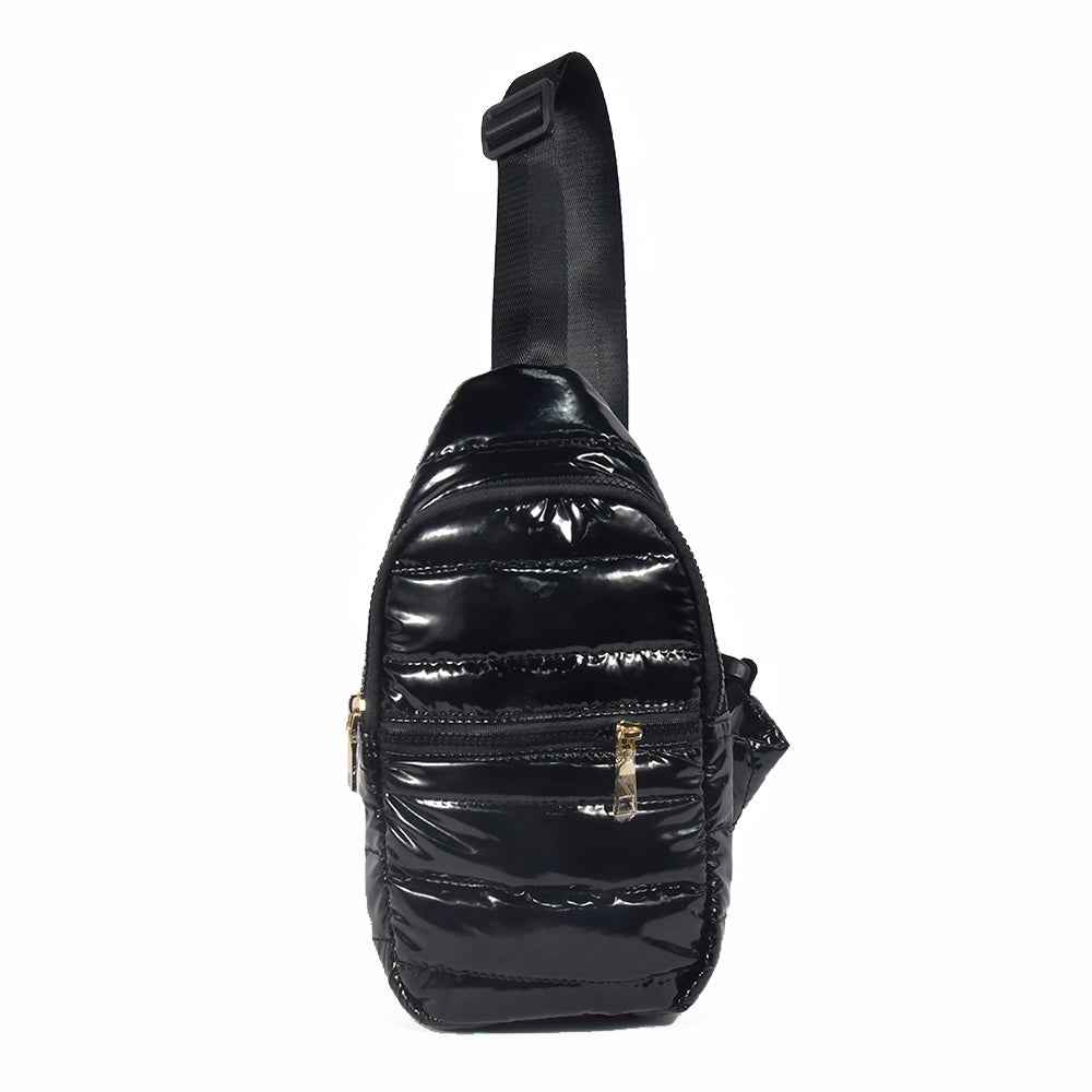 The Perry | Puffer Sling Bag | 8 Colors Black