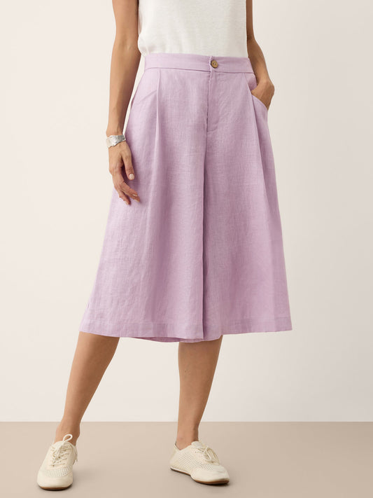 RAVENNA 100% Linen A-Line Bermuda Shorts