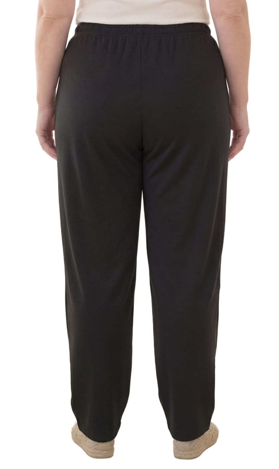 Women's Knit Pull on Pants - Cotton Blend with Flat Front waistband