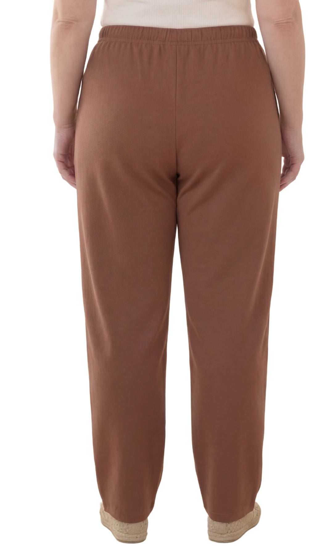 Women's Knit Pull on Pants - Cotton Blend with Flat Front waistband