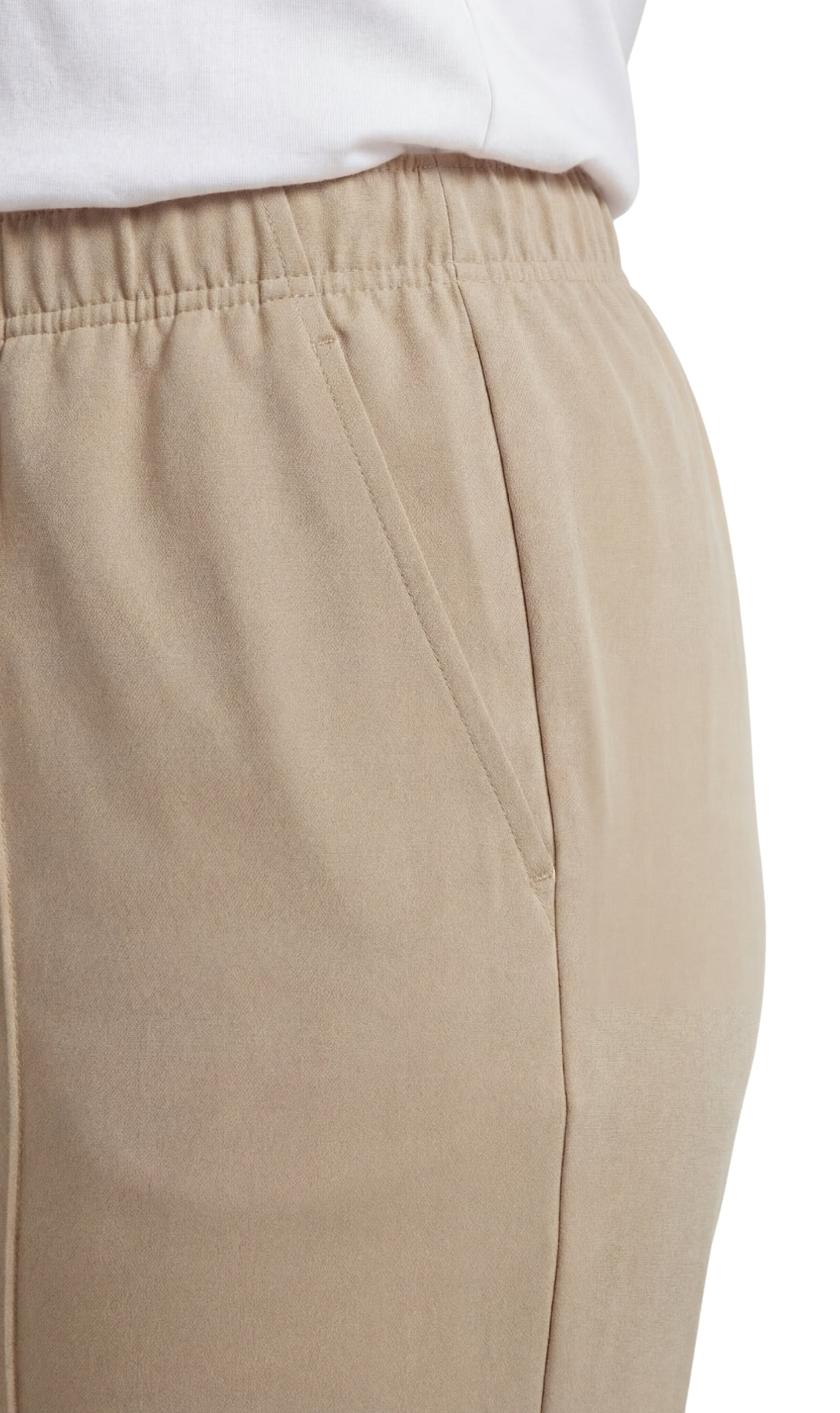 Womens Classic Poly Knit Pants - Pull On Slacks with Elastic Waist