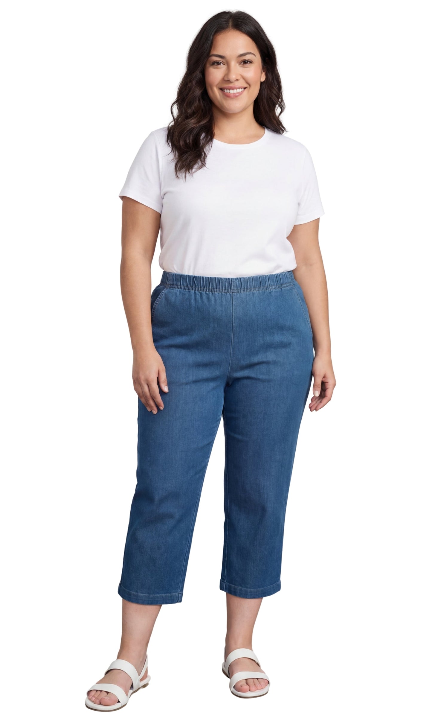 Women’s Lightweight Stretch Denim Capri Pants – Comfortable Everyday Fit