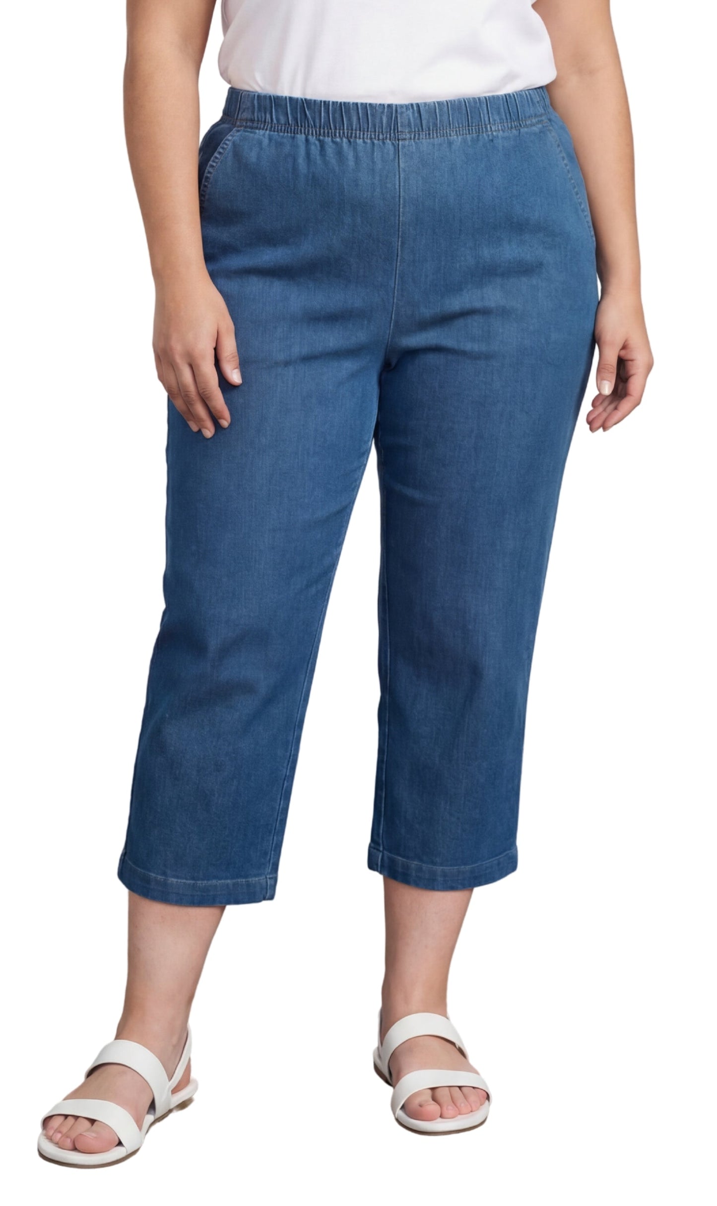 Women’s Lightweight Stretch Denim Capri Pants – Comfortable Everyday Fit