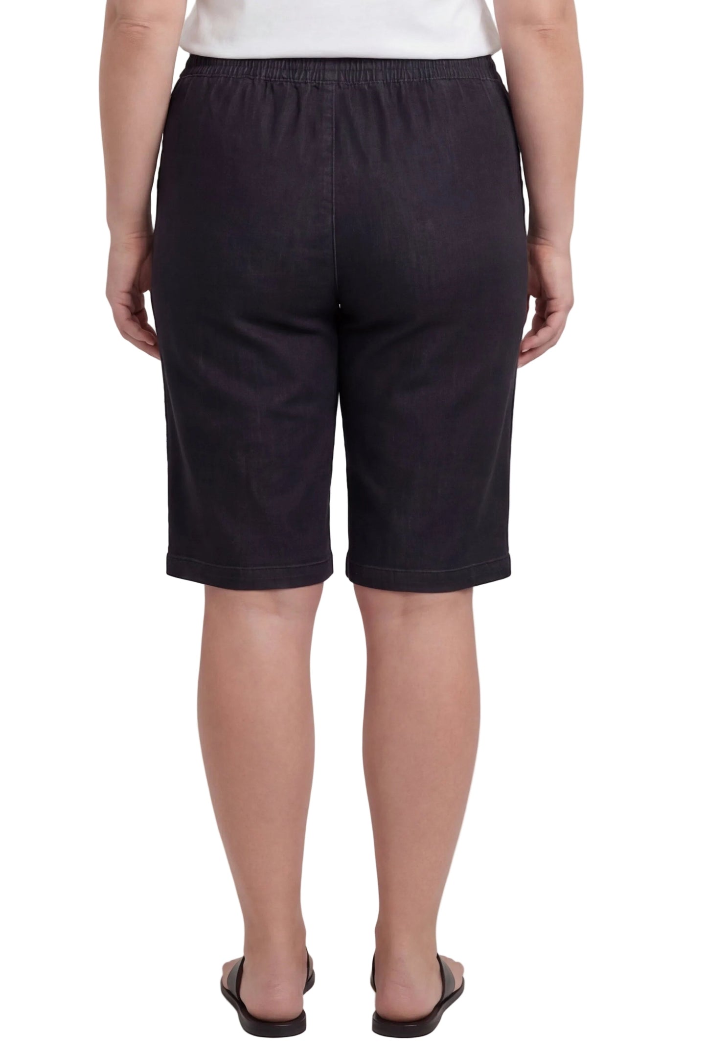 Women's Easy Pull-On Bermuda Shorts in Denim and Twill
