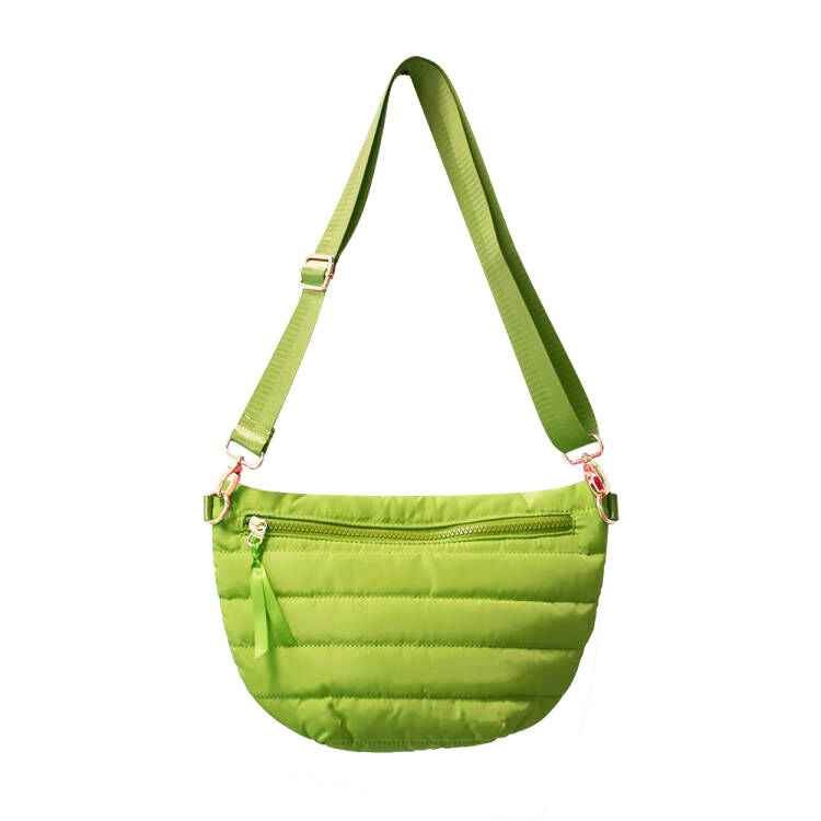 The Blake | Crescent Puffer Sling Bag | 14 Colors Lime