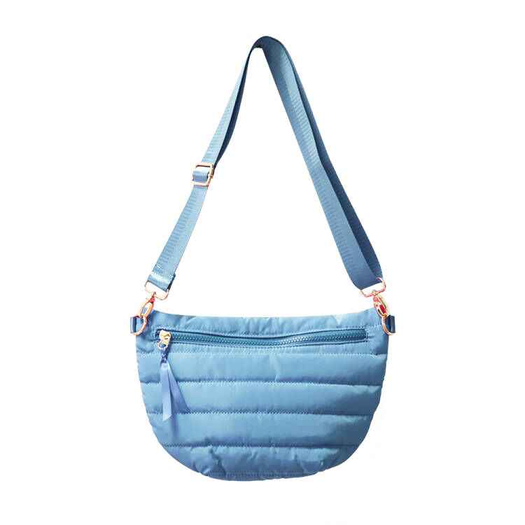 The Blake | Crescent Puffer Sling Bag | 14 Colors Light Blue