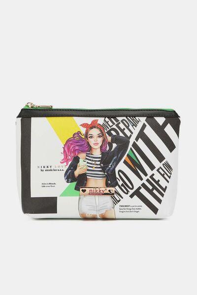 Nicole Lee USA Printed Large Cosmetic Pouch College Girl One Size