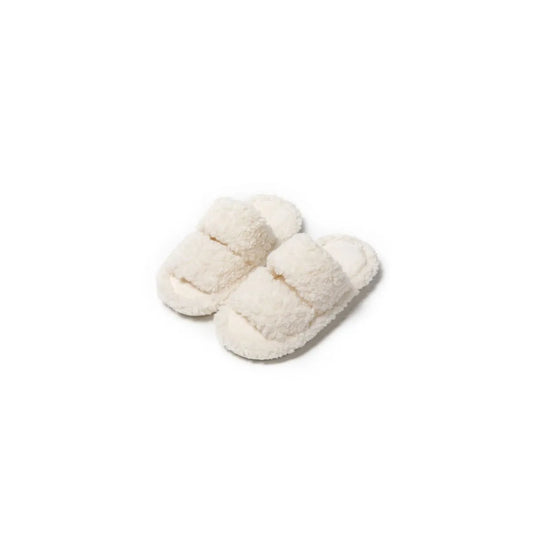Open Toe Flats Slippers White