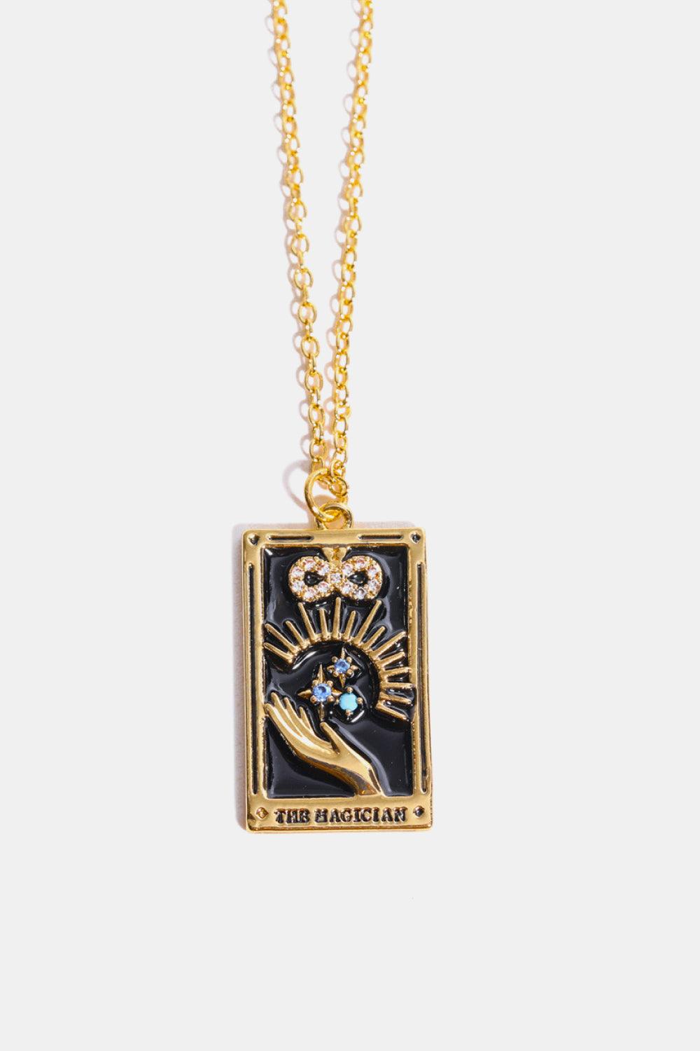 Tarot Card Pendant Stainless Steel Necklace Magician One Size