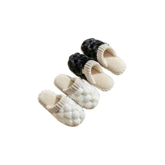 Round Toe Flats Slippers White