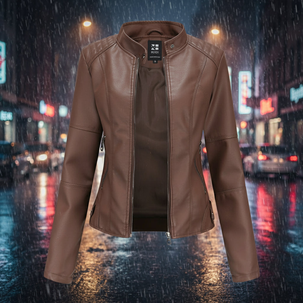 Women’s Classic Leather Jacket – Chic Streetwear Outerwear