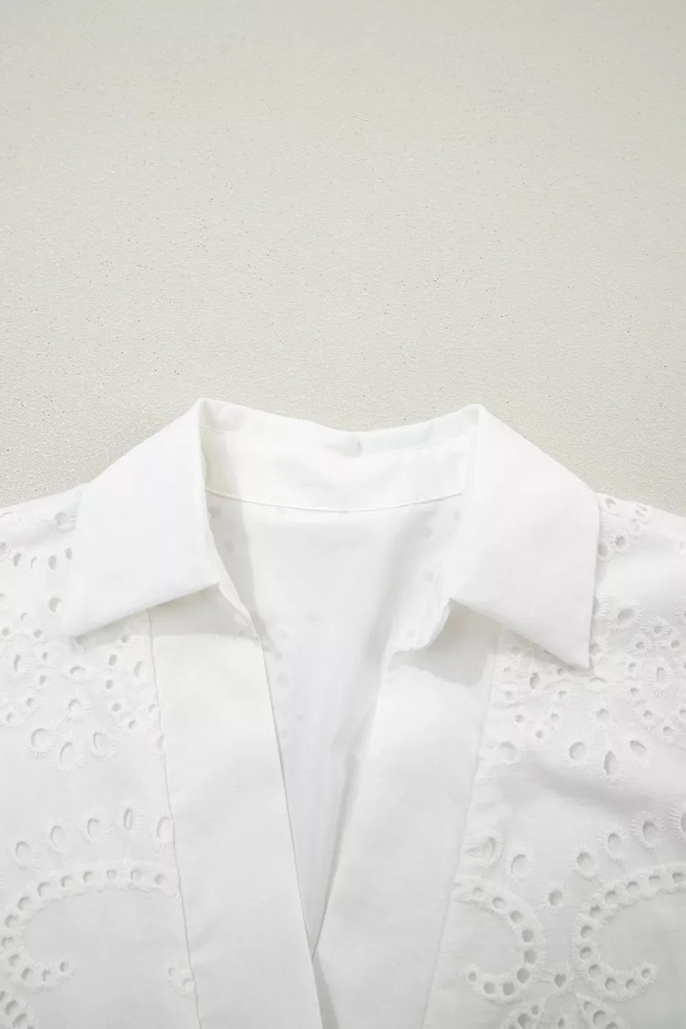 Solid Color Eyelet Embroidered T Shirt Mini Dress