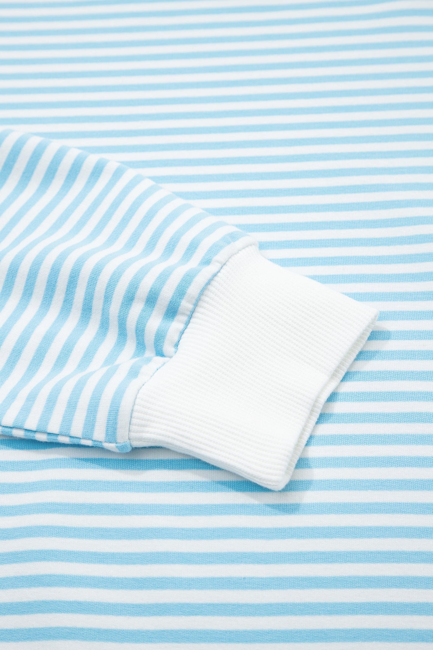 Stripe Oversized Mock Neck Sweatshirt & Shorts Set