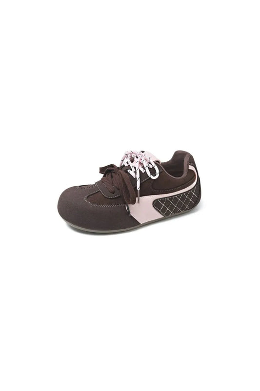 Contrast Flat Sneakers Chocolate