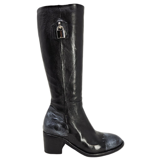 Diba True Black Tall Hand Rubbed Lock Boot - Sophisticated Women's Tall Boots