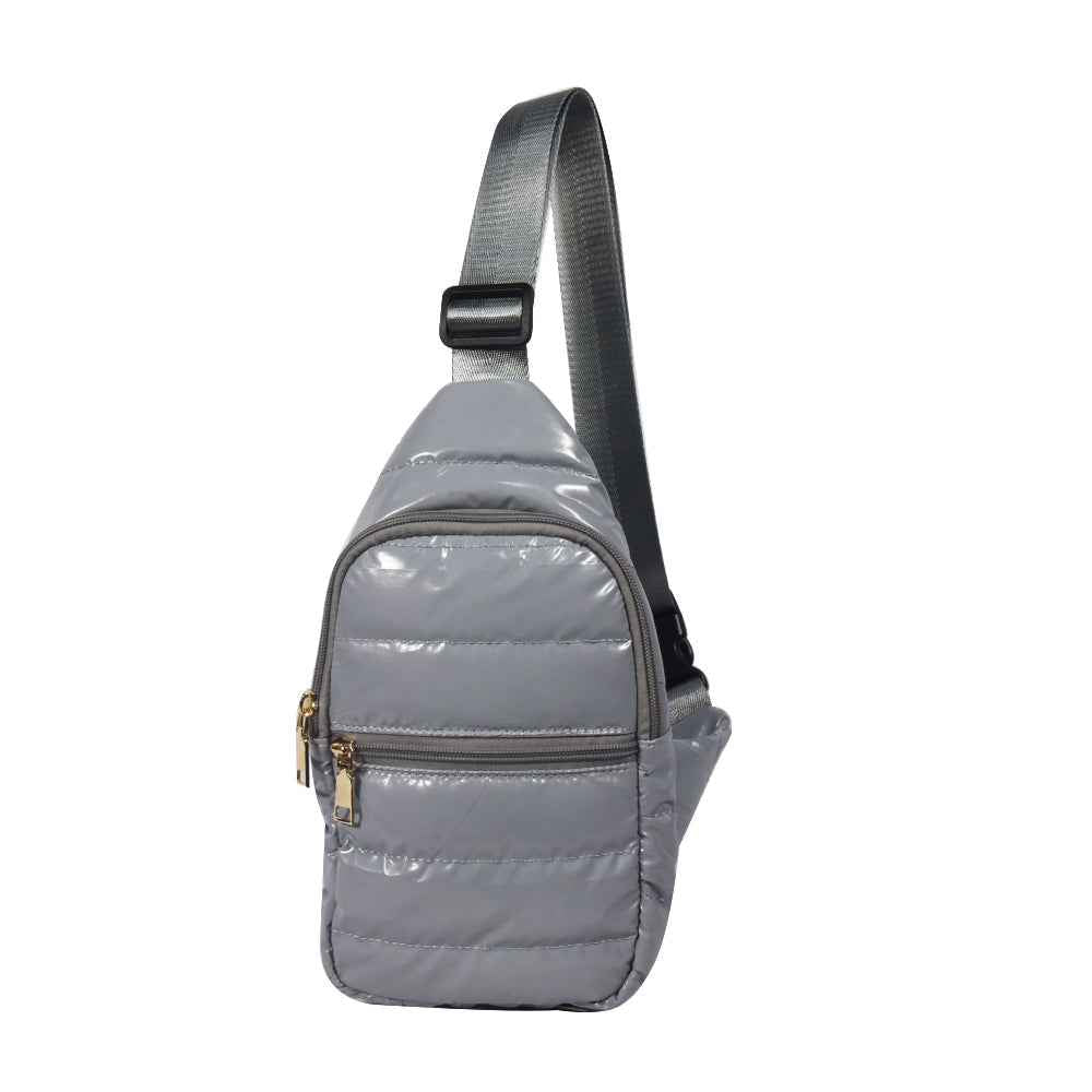 The Perry | Puffer Sling Bag Gray