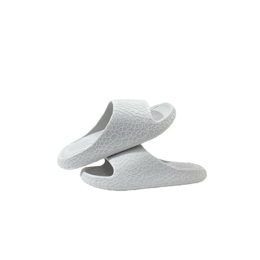 Open Toe Platform Slippers Gray