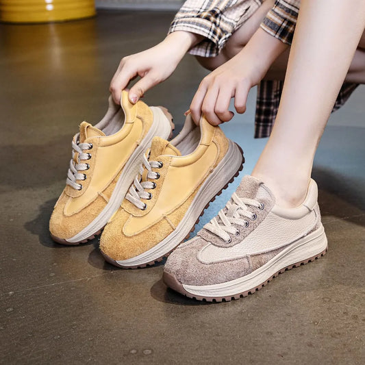 Lace Up Wedge Sneakers