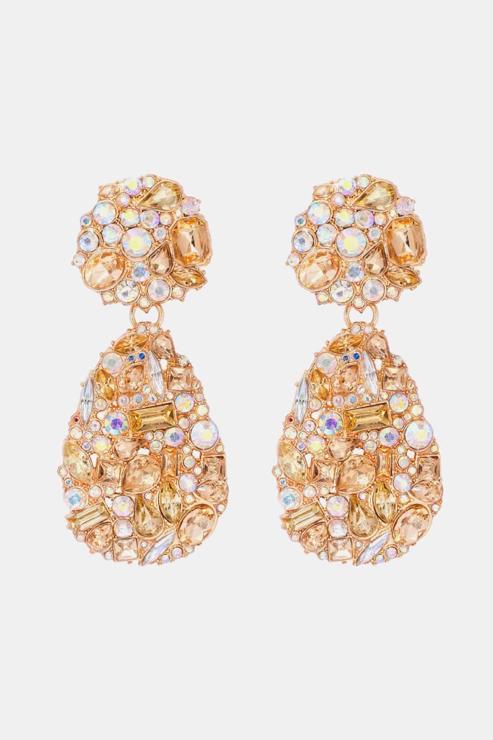 Teardrop Shape Zinc Alloy Dangle Earrings Apricot One Size