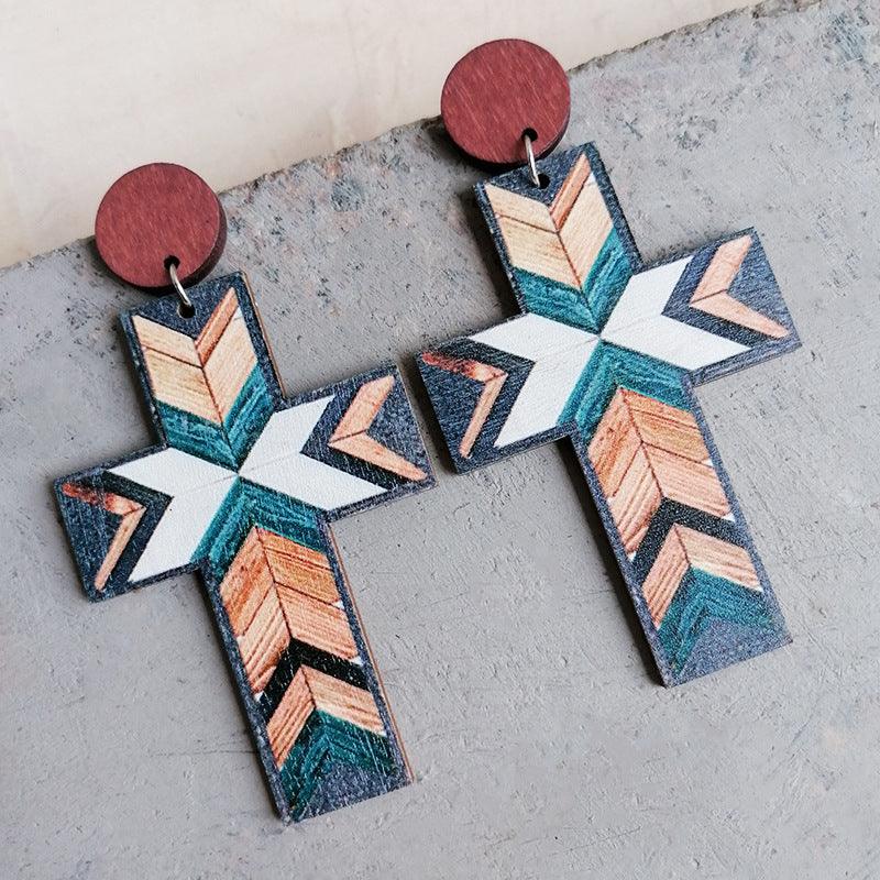 Cross Drop Earrings Style A One Size