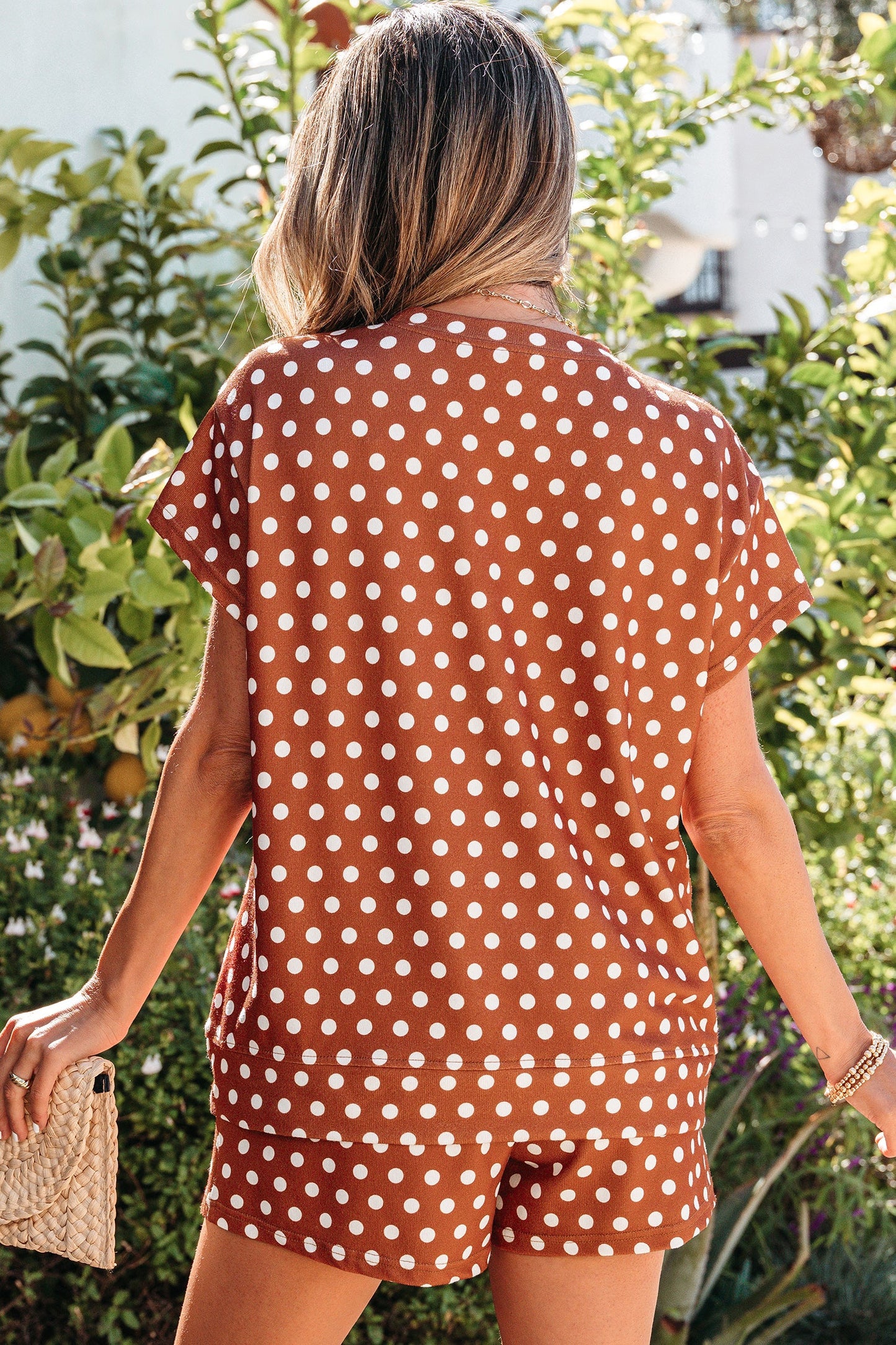 Polka Dot Short Sleeve Top & Shorts Set