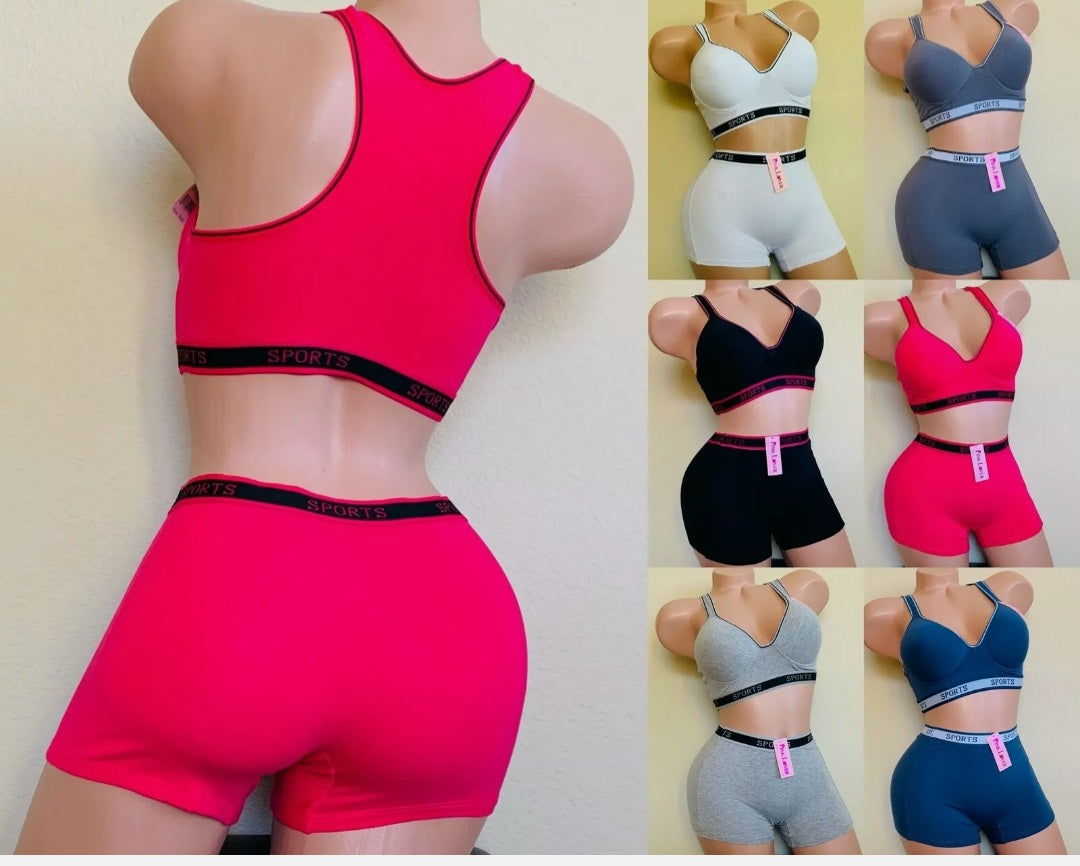 Sexy SPORTS Bras BOYSHORTS set