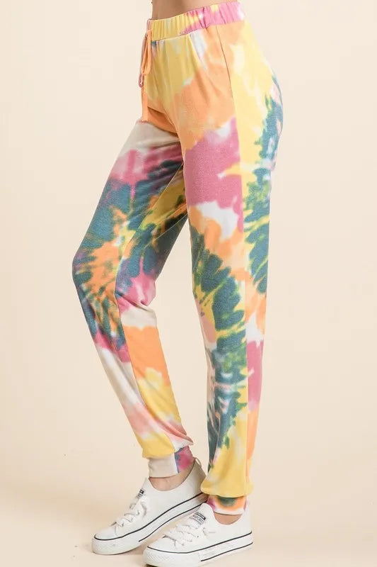 BiBi Tie Dye French Terry Casual Pants