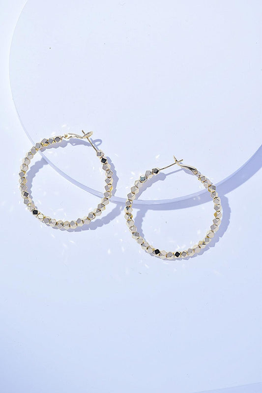 Alloy Hoop Earrings Black Gold One Size