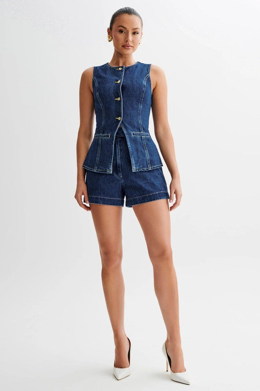 WOMEN FASHION DENIM TWO PIECE SET