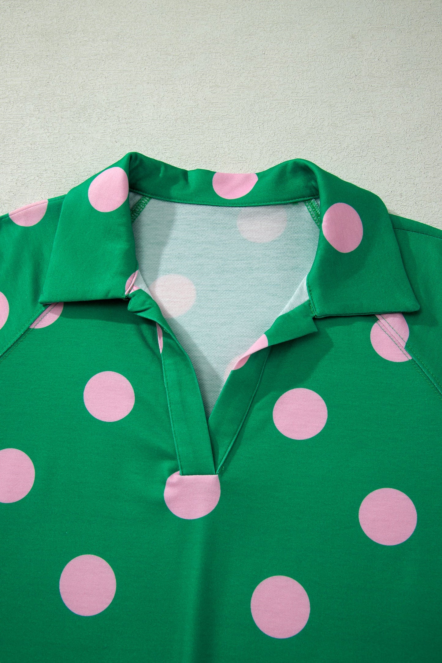 Polka Dot V-Neck Tee & Drawstring Shorts Set