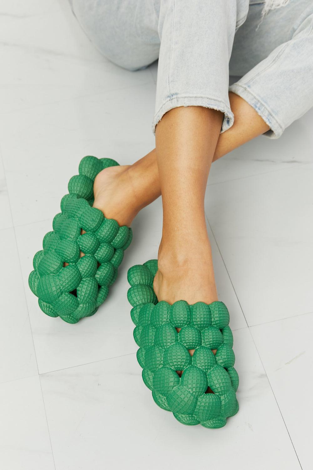 NOOK JOI Laid Back Bubble Slides in Green Green