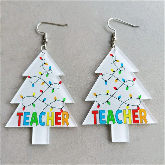 Christmas Themed Acrylic Dangle Earrings Style A One Size