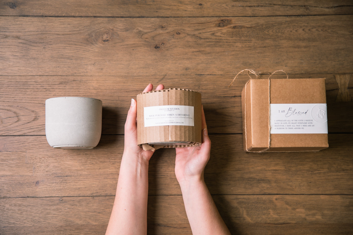 I AM Blessed 22 oz Concrete Candle