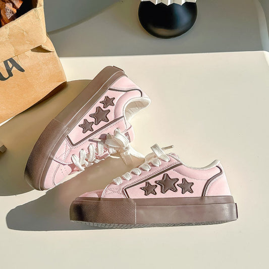 Round Toe Flats Sneakers Pink