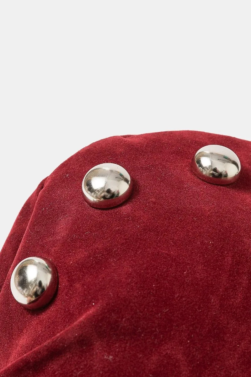 Fame Metallic Sphere Studded Soft Hobo Shoulder Bag